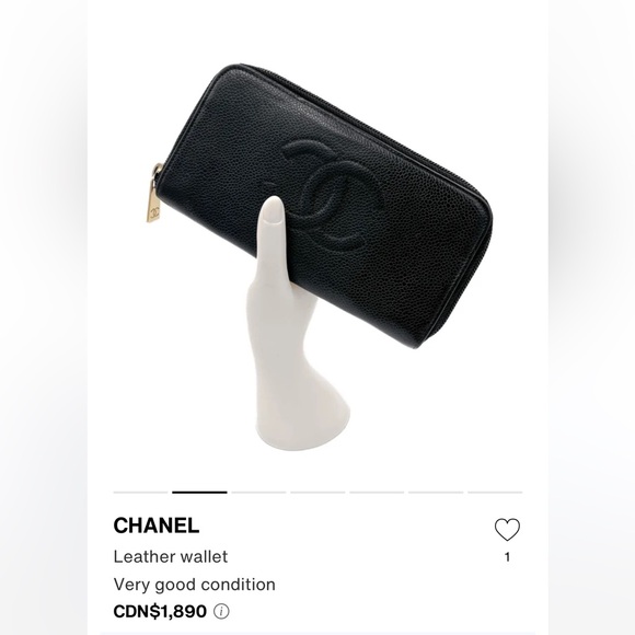 🖤Chanel Black Caviar Leather Zip Wallet w/ Entrupy COA – Classic CC Logo✨ - Picture 17 of 17